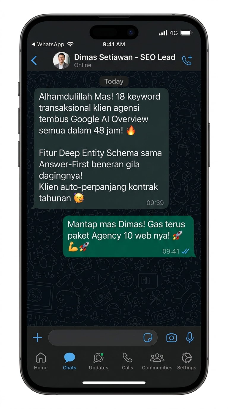Screenshot WhatsApp Review Dimas Setiawan